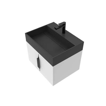 Castello Usa Amazon 24-inch White Vanity Set with Black Top and Black Handles CB-MC-24W-BL-2056-BL